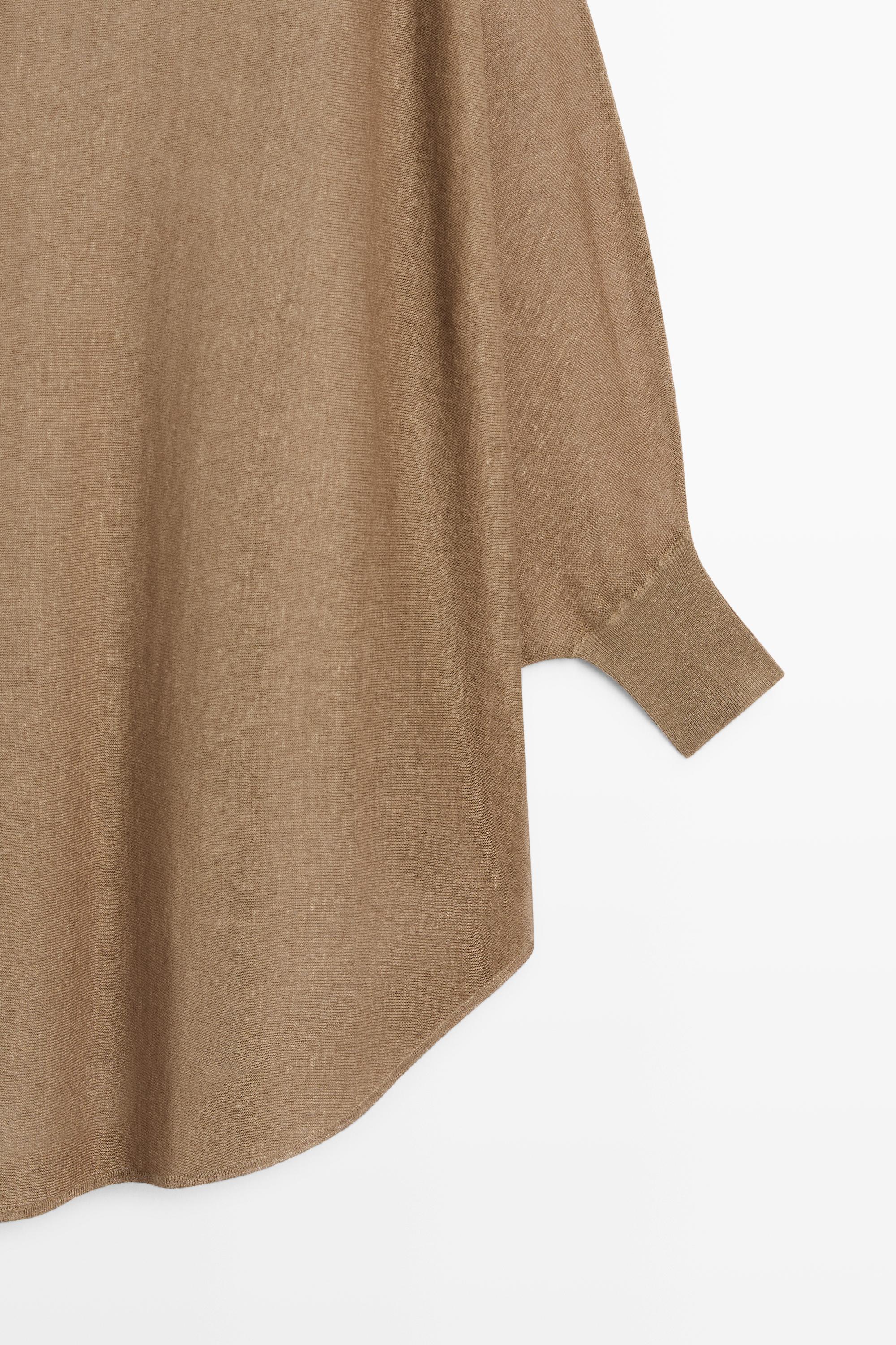 Linen blend flowing cape-style sweater